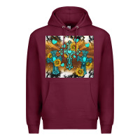 Burgundy western crosses and sunflowers Premium Hoodie - TumblerDesignByShophia