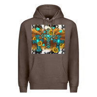 Coffee western crosses and sunflowers Premium Hoodie - TumblerDesignByShophia