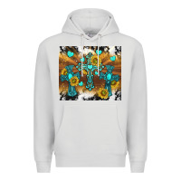 Dove Grey western crosses and sunflowers Premium Hoodie - TumblerDesignByShophia