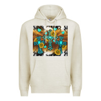 Oatmeal Heather western crosses and sunflowers Premium Hoodie - TumblerDesignByShophia
