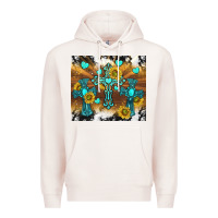 Pale Pink western crosses and sunflowers Premium Hoodie - TumblerDesignByShophia