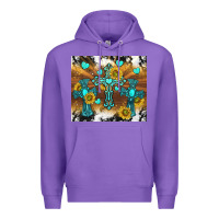 Purple western crosses and sunflowers Premium Hoodie - TumblerDesignByShophia