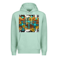 Seafoam western crosses and sunflowers Premium Hoodie - TumblerDesignByShophia