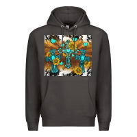 Smoke western crosses and sunflowers Premium Hoodie - TumblerDesignByShophia
