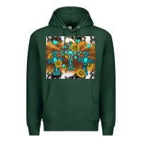 Sports Green western crosses and sunflowers Premium Hoodie - TumblerDesignByShophia