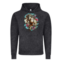 Mustang Horse With Floral Background Vintage Hoodie | Teevron