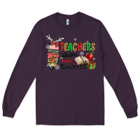 Plum teachers always make the nice list Long Sleeve Tee - MaliasSmallBusiness