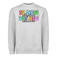 Heather Grey 12 new chapter 365 new chances Heavyweight Sweatshirt - MaliasSmallBusiness