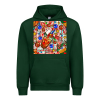 Forest Green christmas coffee cups ornaments and lights with diamond plaid seamless Urban Hoodie - BundleAndBundleShop