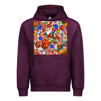 Mauve Wine christmas coffee cups ornaments and lights with diamond plaid seamless Urban Hoodie - BundleAndBundleShop