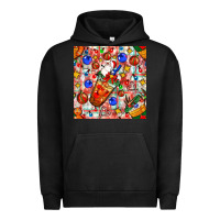 Pigment Black christmas coffee cups ornaments and lights with diamond plaid seamless Urban Hoodie - BundleAndBundleShop