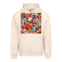 Sandshell christmas coffee cups ornaments and lights with diamond plaid seamless Urban Hoodie - BundleAndBundleShop
