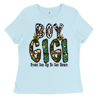 Baby Blue boy gigi from son up to son down Ladies Tee - CowhideDigitalArt