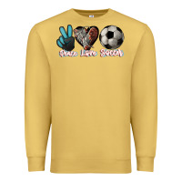 Antique Gold Peace love Soccer Premium Sweatshirt - HowdyJamesFarm