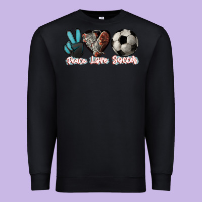 Peace Love Soccer Premium Sweatshirt Designed By Howdyjamesfarm