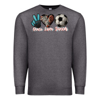 Charcoal Heather Peace love Soccer Premium Sweatshirt - HowdyJamesFarm