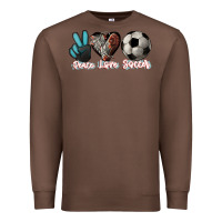 Chestnut Peace love Soccer Premium Sweatshirt - HowdyJamesFarm