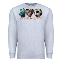Heather Grey Peace love Soccer Premium Sweatshirt - HowdyJamesFarm