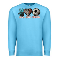 Ocean Blue Peace love Soccer Premium Sweatshirt - HowdyJamesFarm