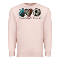 Pale Pink Peace love Soccer Premium Sweatshirt - HowdyJamesFarm