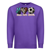Purple Peace love Soccer Premium Sweatshirt - HowdyJamesFarm