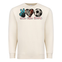 Sandshell Peace love Soccer Premium Sweatshirt - HowdyJamesFarm