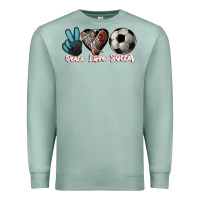 Seafoam Peace love Soccer Premium Sweatshirt - HowdyJamesFarm