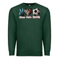 Sports Green Peace love Soccer Premium Sweatshirt - HowdyJamesFarm