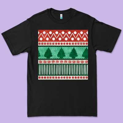 Christmas Trees Hand Drawn Seamless Pattern Premium Tee Designed By Bundleandbundleshop