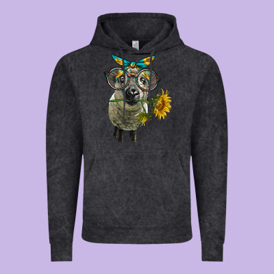 Cute Hempshire Sheep With Eyeglasses Vintage Hoodie Designed By Lillyallendesigns