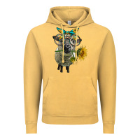 Vintage Mustard cute hempshire sheep with eyeglasses Vintage Hoodie - LillyAllenDesigns