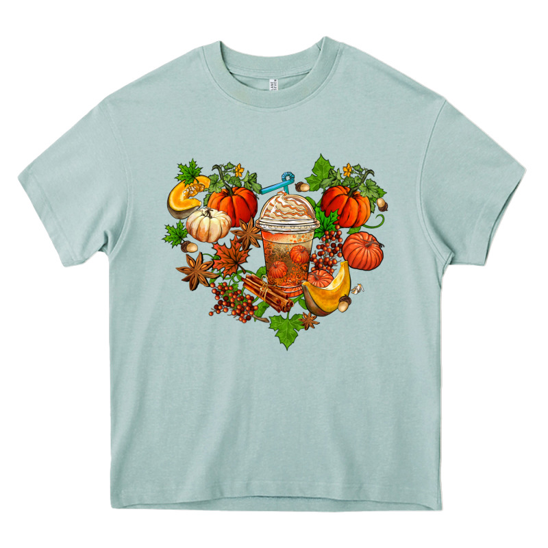Fall Pumpkin Heart Heavy Core Tee by AdoDesignShop | Teevron