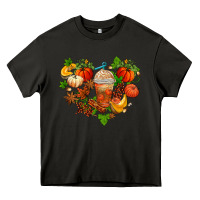 Asphalt fall pumpkin heart Heavy Core Tee - AdoDesignShop