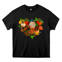 Black fall pumpkin heart Heavy Core Tee - AdoDesignShop