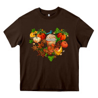 Chocolate Brown fall pumpkin heart Heavy Core Tee - AdoDesignShop