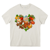Cream fall pumpkin heart Heavy Core Tee - AdoDesignShop