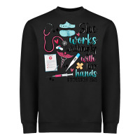 Black she works willingly with her hands Heavyweight Sweatshirt - MaliasSmallBusiness