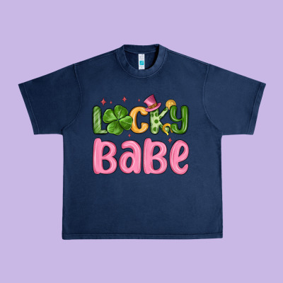 Lucky Babe St Patrick S Day Urban Heavy Tee Designed By Maliassmallbusiness