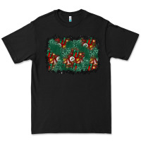Black christmas gift box and leopard background Premium Tee - BundleAndBundleShop
