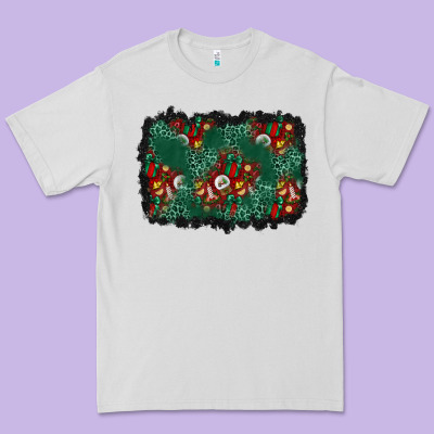Christmas Gift Box And Leopard Background Premium Tee Designed By Bundleandbundleshop