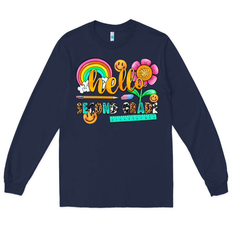 Hello Second Grade Long Sleeve Tee by NancyCooperArtShop | Teevron
