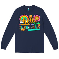 Navy hello second grade Long Sleeve Tee - NancyCooperArtShop