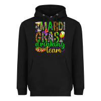 Black Mardi Gras drinking team Heavyweight Hoodie - HowdyJamesFarm