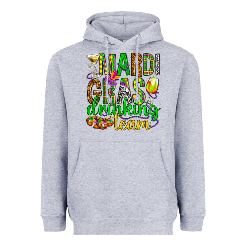 Mardi Gras Drinking Team Heavyweight Hoodie by HowdyJamesFarm | Teevron