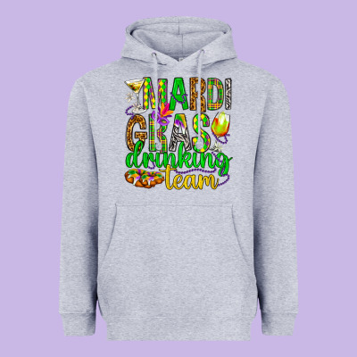 Mardi Gras Drinking Team Heavyweight Hoodie Designed By Howdyjamesfarm