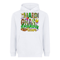 White Mardi Gras drinking team Heavyweight Hoodie - HowdyJamesFarm