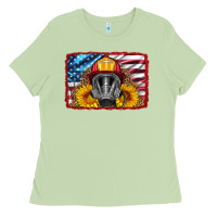 Matcha firefighter air mask and sunflower Ladies Tee - HRA Design Shop