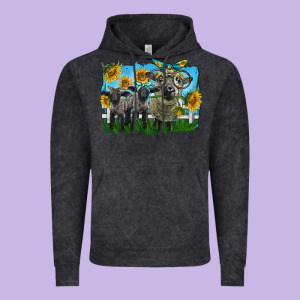 Cute Hempshire Sheep Family Vintage Hoodie Designed By Lillyallendesigns