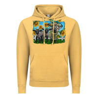 Vintage Mustard cute hempshire sheep family Vintage Hoodie - LillyAllenDesigns