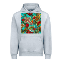 Heather Grey faith coffee cup and cross with leopard and roses seamless pattern bbs Urban Hoodie - BundleAndBundleShop
